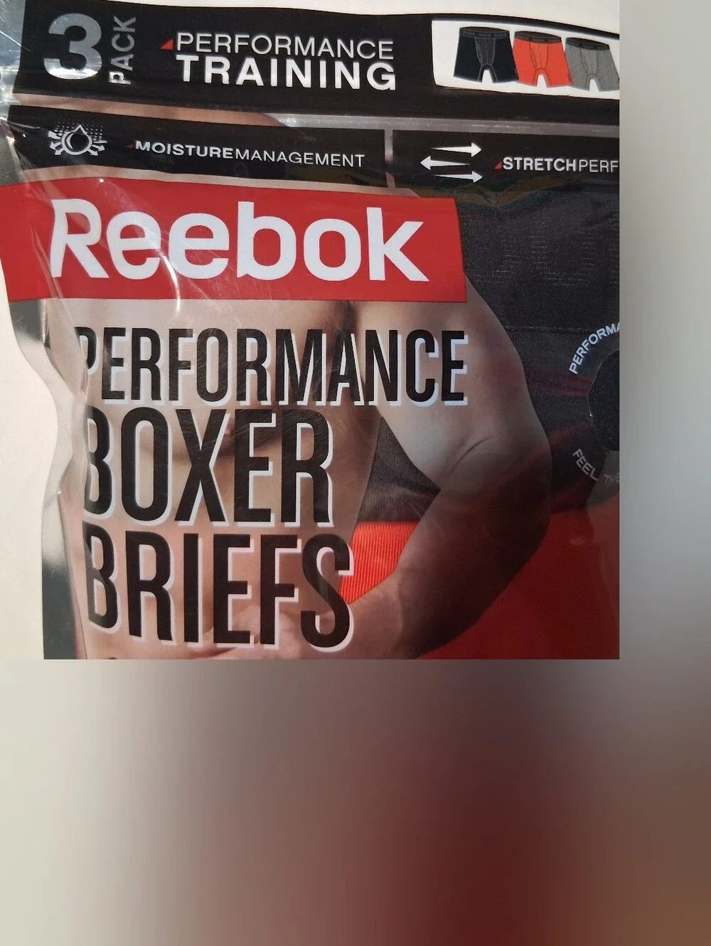 Reebok Performance Training Boxer Briefs 3-Pack Medium Athletic Sporty Active